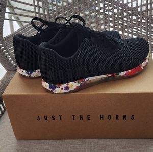 Nobull black floral trainers shoes size 7